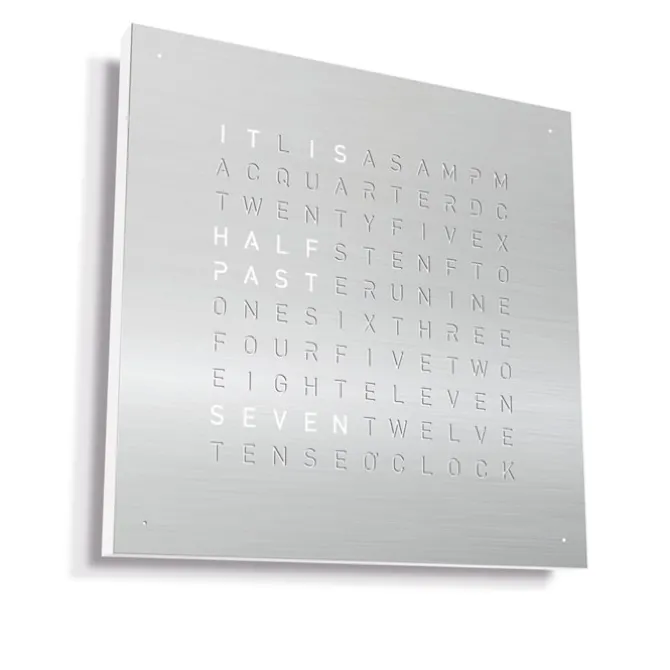 Qlocktwo Large - Brushed Stainless Steel