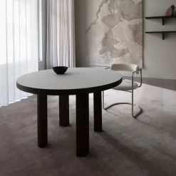 Quarter Table Round Smoked Oak