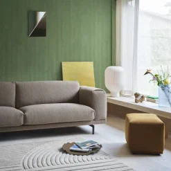 Rest sofa 3-seter svart metallunderstell