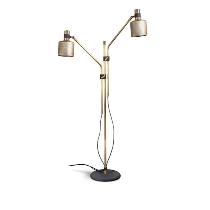 Riddle Floor Lamp Double, Brass