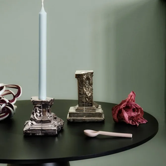 Rocky Baroque Candlestick Glossy Glaze