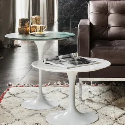 Saarinen Round sidebord Ø 41 cm White