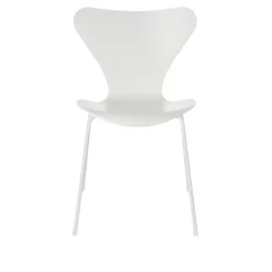 Series 7 stol 3107 bøkfiner stålunderstell hvit