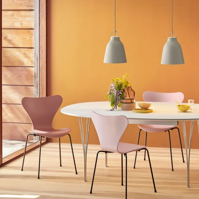 Series 7 stol 3107 bøkfiner stålunderstell brun bronse