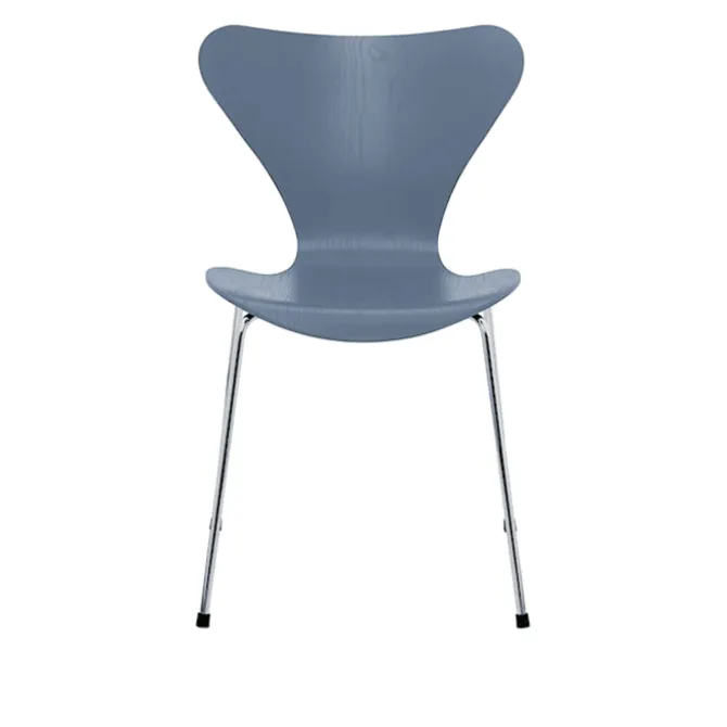 Series 7 stol 3107 farget askfiner stålram krom