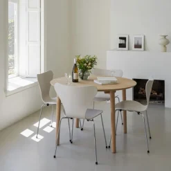Series 7 stol 3107 farget askfiner stålram krom