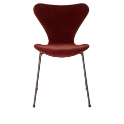 Series 7 stol 3107 heltrukket fløyel stålram brun bronse
