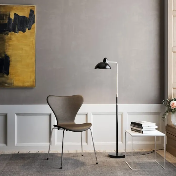 Series 7 stol 3107 heltrukket lær stålram brun bronse