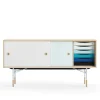 Sideboard Cold med lådor Oak White/Light Blue