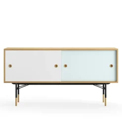 Sideboard utan lådor Dark oiled oak White/Light Blue