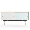 Sideboard utan lådor Oak White/Light Blue