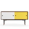 Sideboard utan lådor Walnut White/Yellow