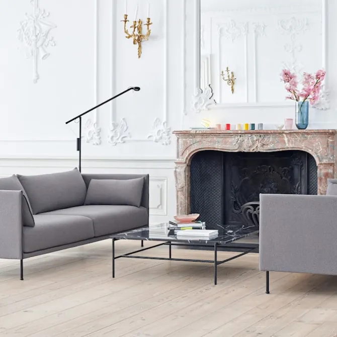 Silhouette 2-seters sofa Black Piping/Black