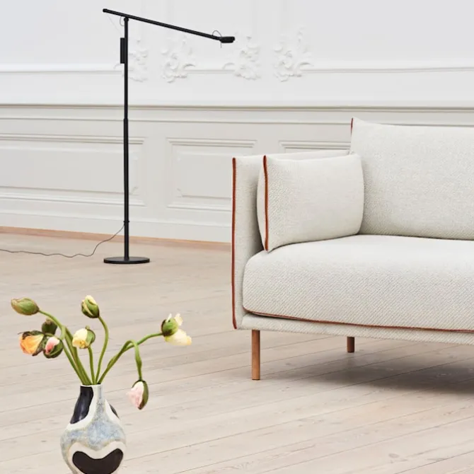 Silhouette 2-seters sofa Black Piping/Black