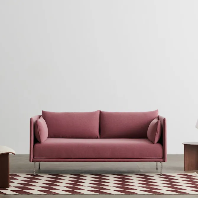 Silhouette 2-seters sofa Matching Piping/Chrome
