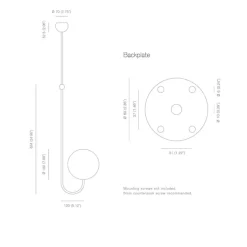 Single Angle Pendant Satin Brass