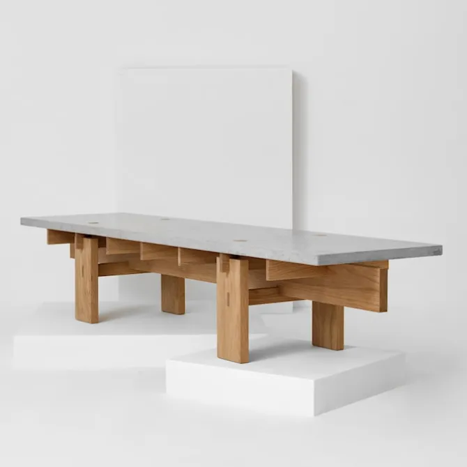Sofabord V.Lf.02 160 cm - Eik/Kalkstein