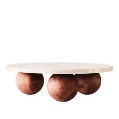 Sphere Sofa Table Round Travertino