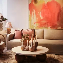 Sphere Sofa Table Round Travertino