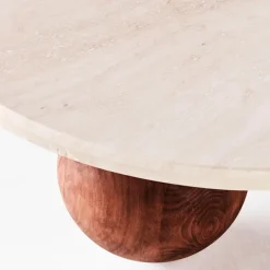 Sphere Sofa Table Round Travertino