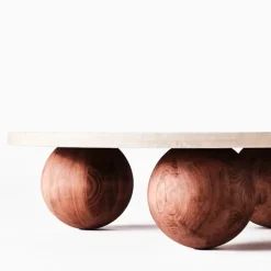 Sphere Sofa Table Round Travertino
