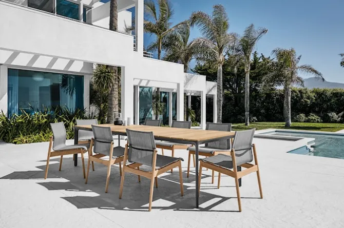 Sway Teak Stacking Armchair