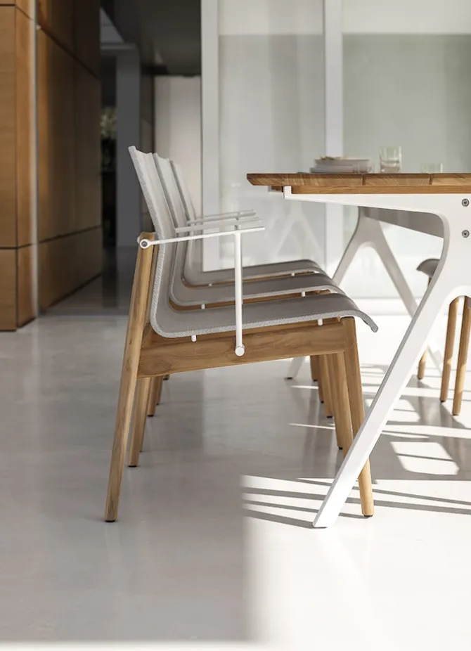Sway Teak Stacking Armchair