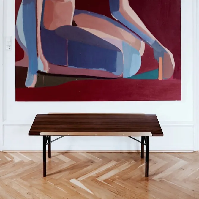 Table Bench Medium med mässingskanter