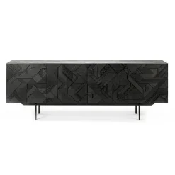 Teak Graphic Black Sideboard