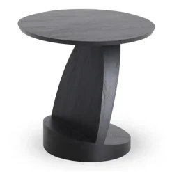 Teak Oblic Black Side Table