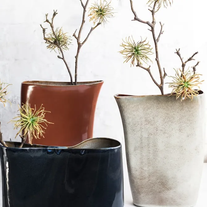 Terres De Reves Vase High Misty Grey Rusty