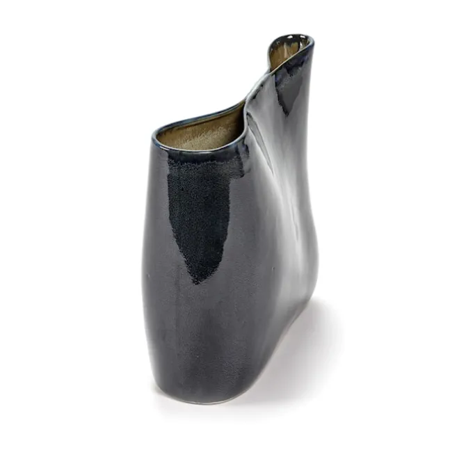 Terres De Reves Vase Low Blue Misty Grey