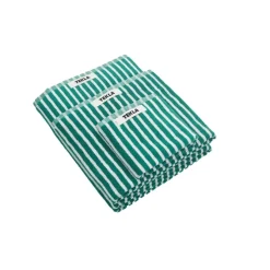 Terry håndkle teal green stripes