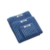Terry Towel Black & Blue Stripes