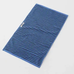 Terry Towel Black & Blue Stripes