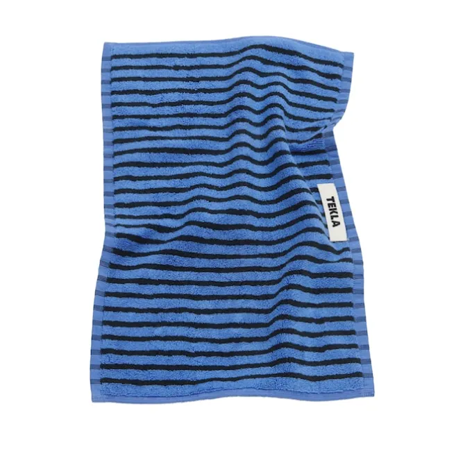 Terry Towel Black & Blue Stripes