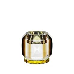 Texas Clear/Brown/Yellow T-Light Holder