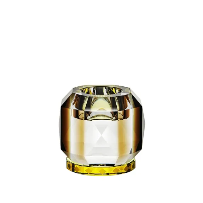 Texas Clear/Brown/Yellow T-Light Holder