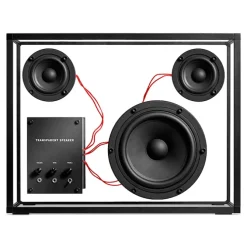 Transparent Speaker Red Cables