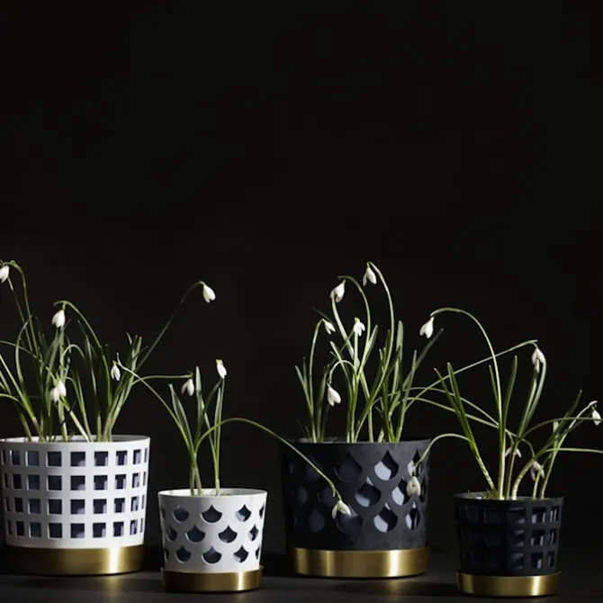 Trio blomsterpotte firkMaurenet mellom