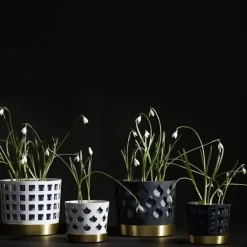 Trio Flower Pot Drop - Gråblå