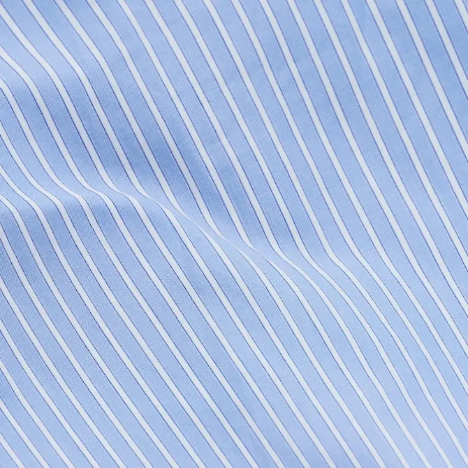 Wall Street Duvet Cover Poplin Stripe Light Blue