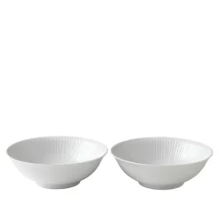 White Fluted Bolle 35 cl / 16 cm 2 stk