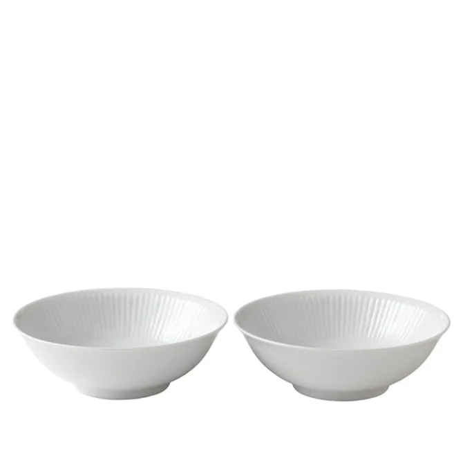 White Fluted Bolle 35 cl / 16 cm 2 stk