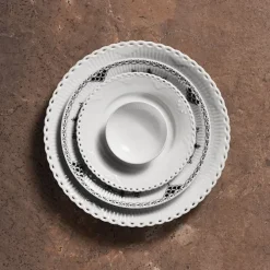 White Fluted Dipskål 9 cl 2 stk