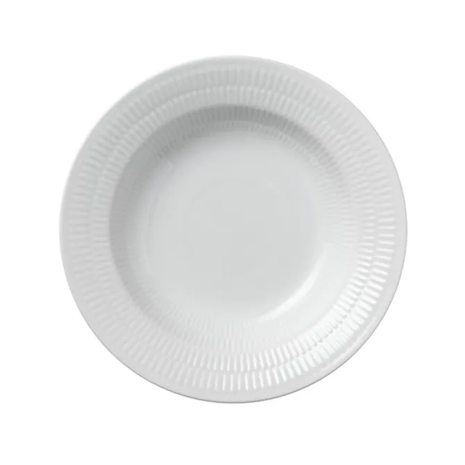 White Fluted Dyp Tallerken 21 cm