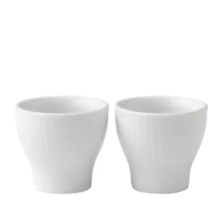 White Fluted Eggeglass 2 stk