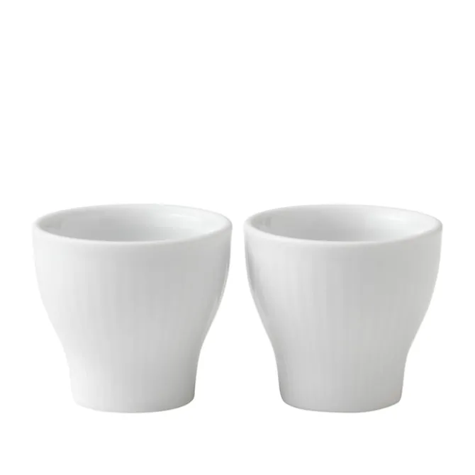 White Fluted Eggeglass 2 stk
