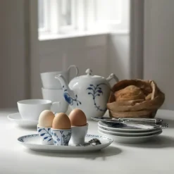White Fluted Eggeglass 2 stk