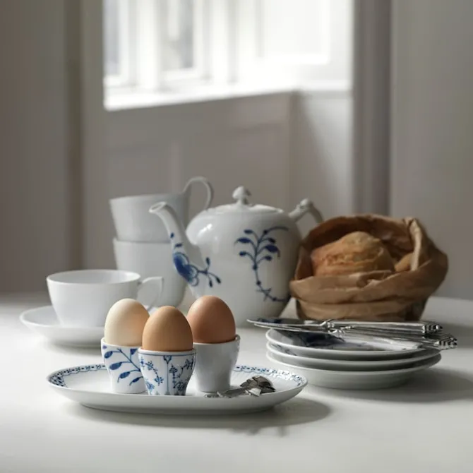 White Fluted Eggeglass 2 stk